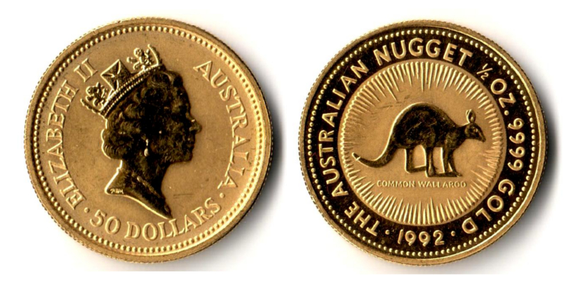 Australien  50 Dollar  1992 MM-Frankfurt Feingold: 15,5g Common Wallaroo  