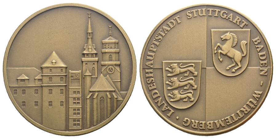  Stuttgart, Bronzemedaille; 26,81 g; Ø 40,34 mm   