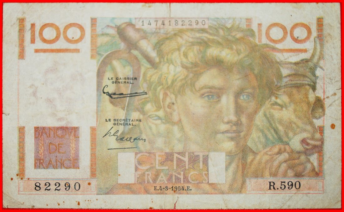 # SCHIFFE (1945-1954): FRANKREICH ★ 100 FRANCS 1954! OHNE VORBEHALT!