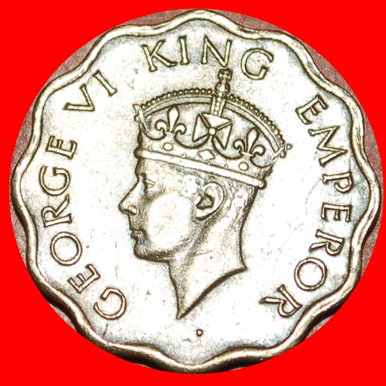  # WARTIME (1939-1945):: INDIA ★ 1 ANNA 1943! LOW START ★ NO RESERVE! George VI (1937-1952)   