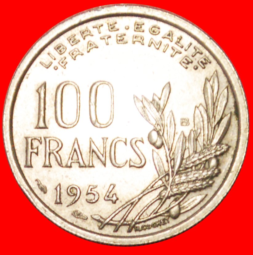  # SCHMALBAND (1950-1959): FRANKREICH ★ 100 FRANCS 1954B! OHNE VORBEHALT!   