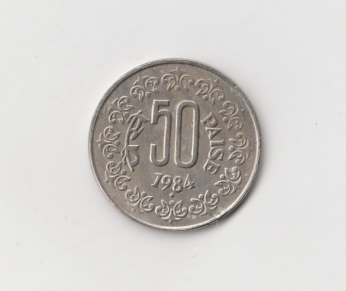  50 Paise Indien 1984 mit Raute unter der Jahrezahl   (I338)   