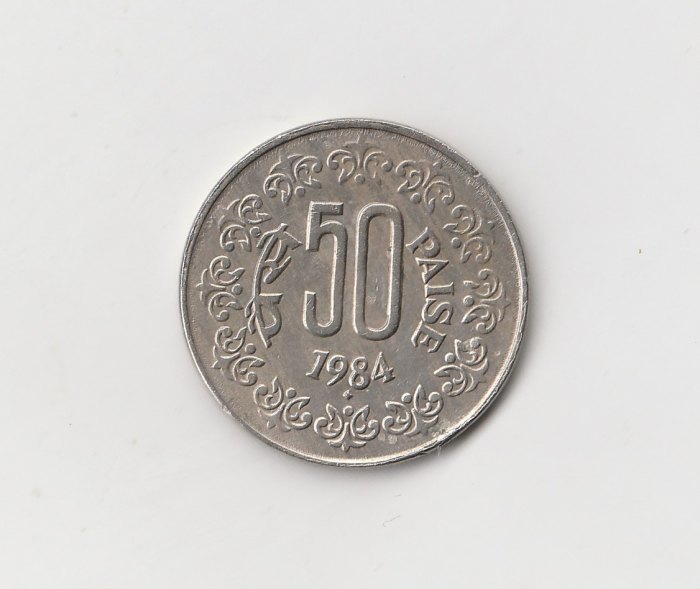 50 Paise Indien 1984 mit Raute unter der Jahrezahl (I338)