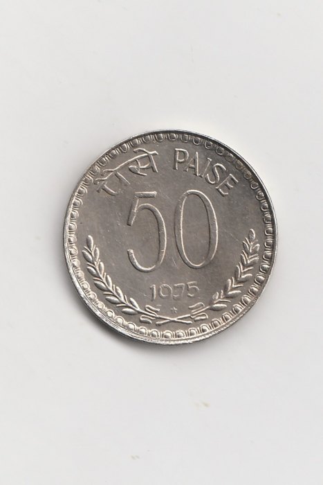 50 Paise Indien 1975 mit Stern unter der Jahrezahl (I339)