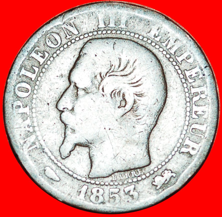 # NAPOLEON III (1852-1870): FRANKREICH ★ 5 CENTIMES 1853D! OHNE VORBEHALT!