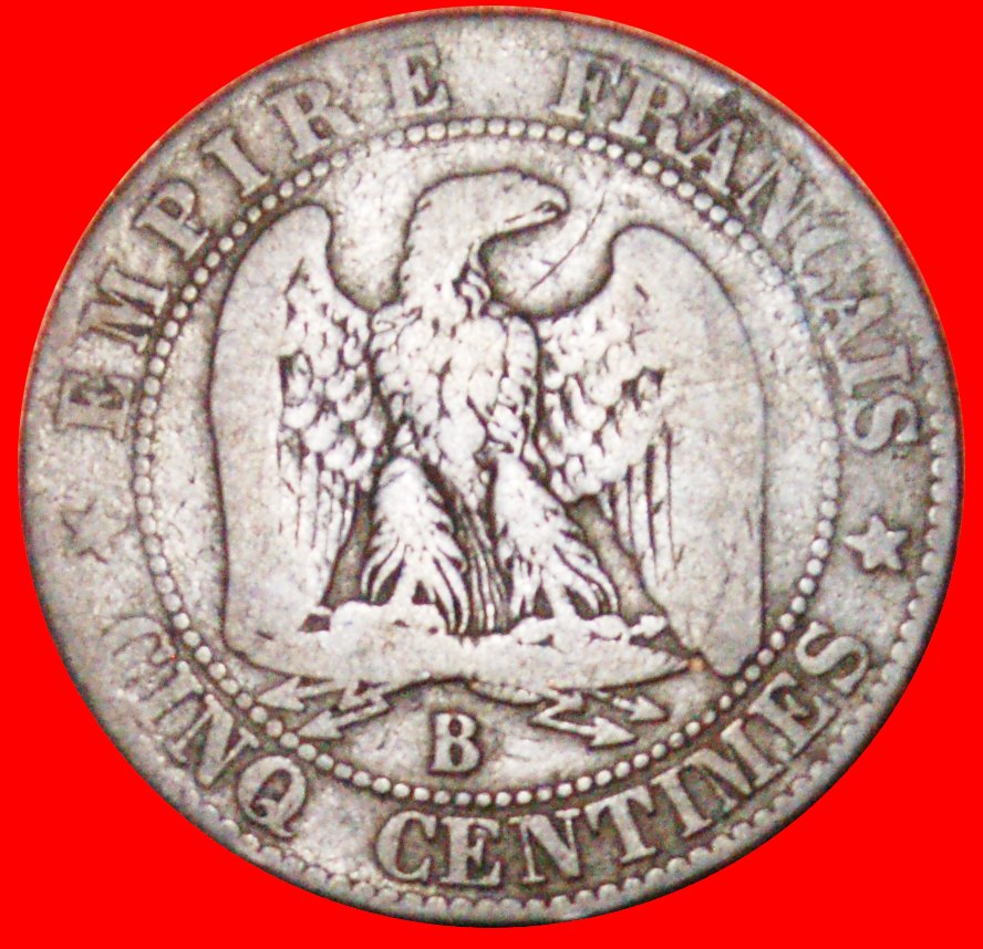  # NAPOLEON III (1852-1870): FRANKREICH ★ 5 CENTIMES 1856B! OHNE VORBEHALT!   