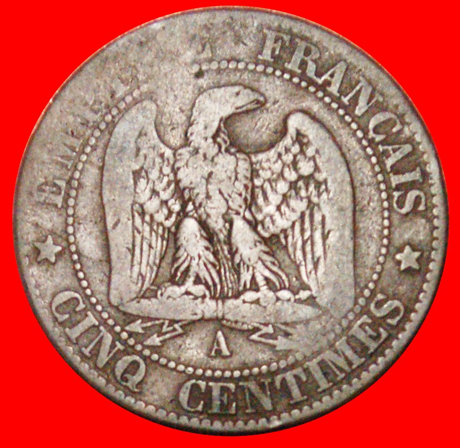  # NAPOLEON III (1852-1870): FRANKREICH ★ 5 CENTIMES 1863A! OHNE VORBEHALT!   