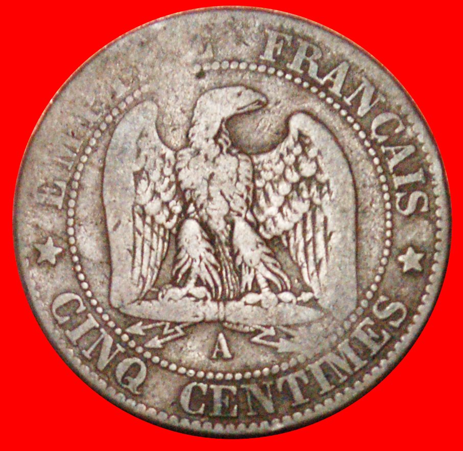  # NAPOLEON III (1852-1870): FRANKREICH ★ 5 CENTIMES 1863A! OHNE VORBEHALT!   