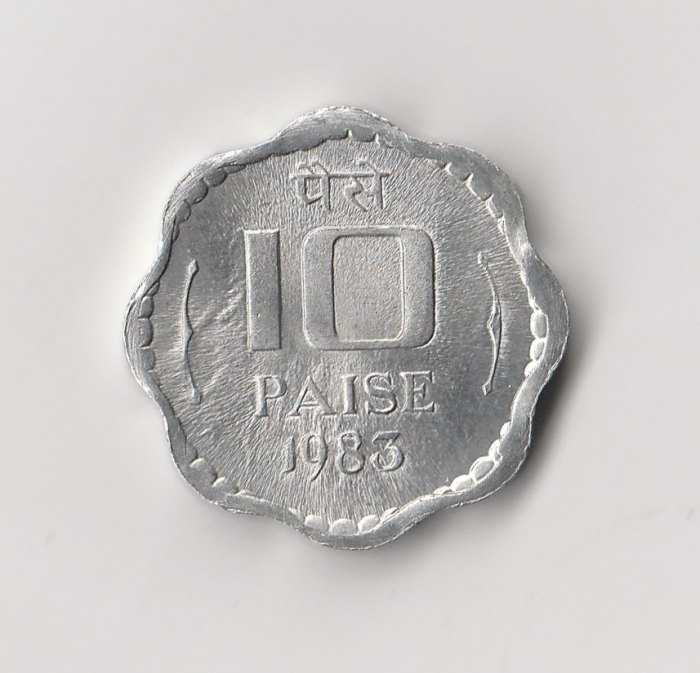 10 Paise Indien 1983 ohne Münzzeichen (I363)