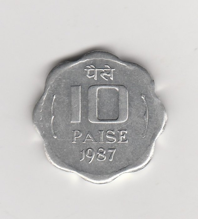 10 Paise Indien 1987 ohne Münzzeichen (I364)