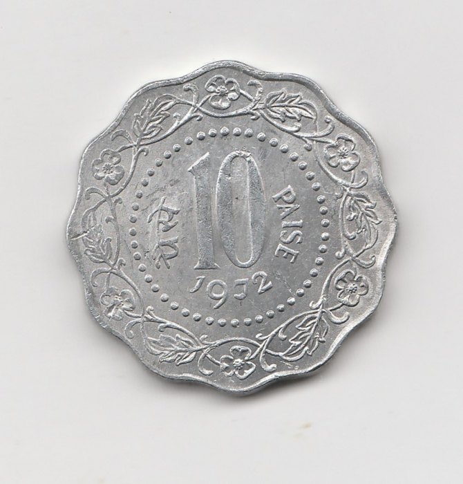  10 Paise  Indien 1972 ohne Münzzeichen (I368)   