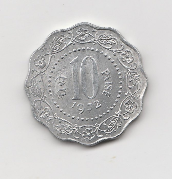 10 Paise Indien 1972 ohne Münzzeichen (I368)