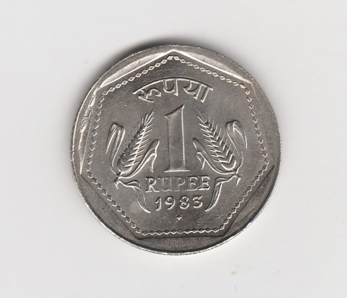  1 Rupee Indien 1983 mit Raute unter der Jahreszahl (I375)   