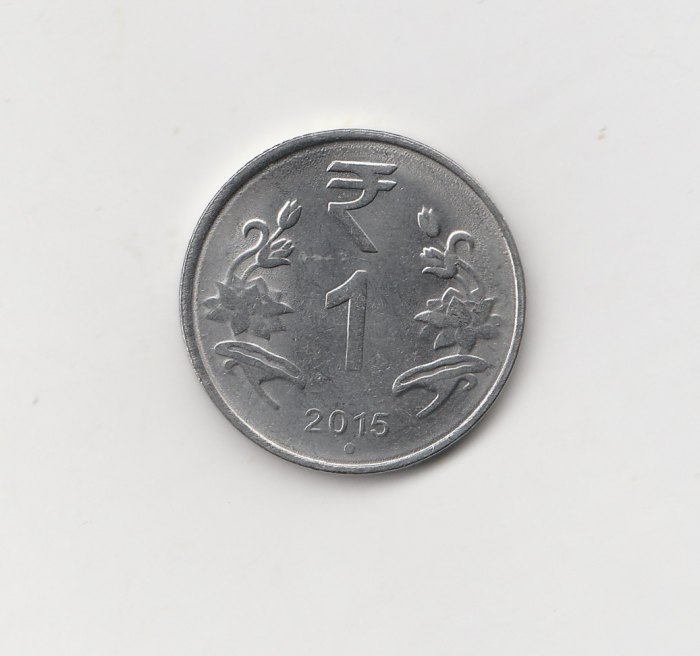 1 Rupee Indien 2015 mit Punkt unter der Jahreszahl (I399)