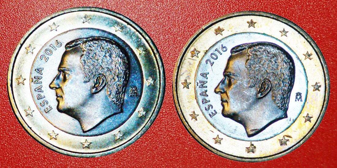 # BOTH TYPES: SPAIN ★ 1 EURO 2016 MINT LUSTER! LOW START ★ NO RESERVE!