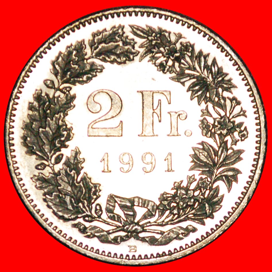 * WITH STAR (1983-2018): SWITZERLAND ★ 2 FRANCS 1991B! LOW START ★ NO RESERVE!