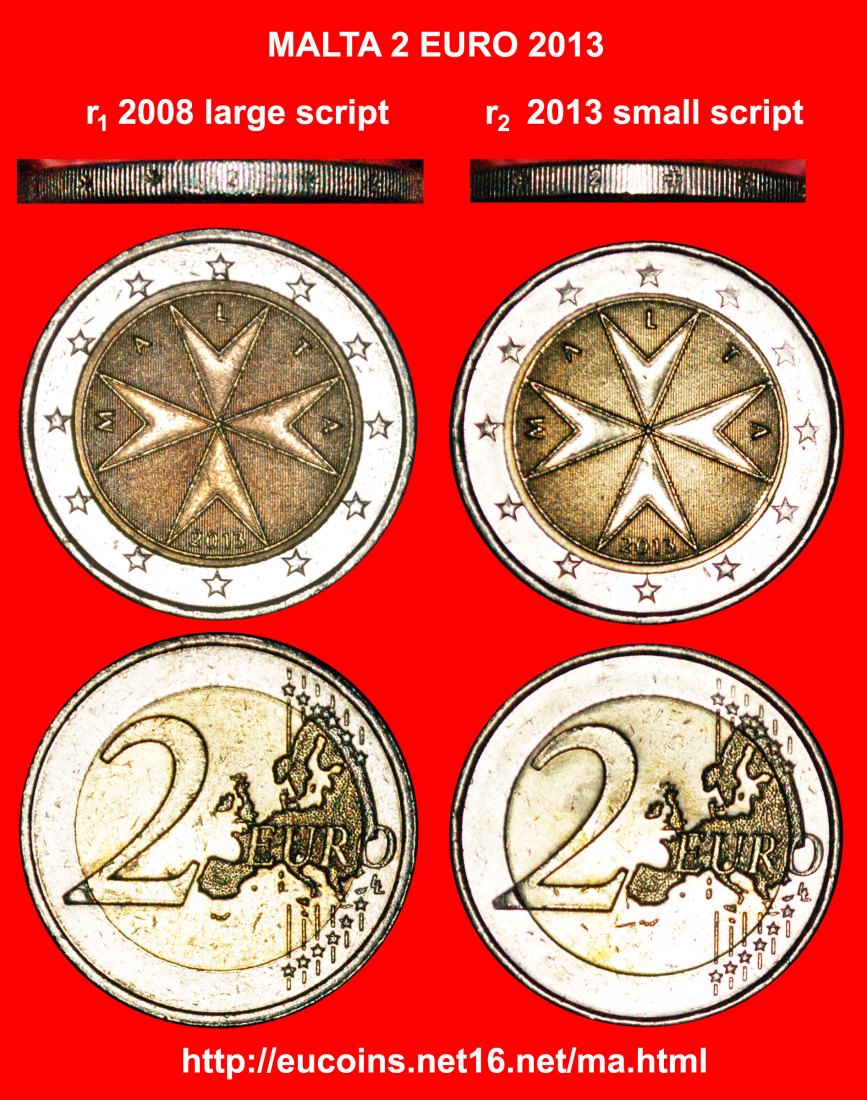  # BOTH TYPES: MALTA ★ 2 EURO 2013! LOW START ★ NO RESERVE!   