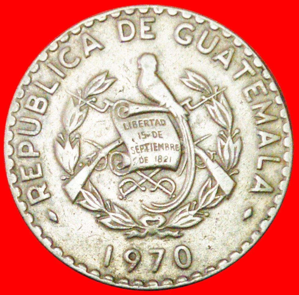  # VOGEL (1967-1970): GUATEMALA ★ 25 CENTAVOS 1970! OHNE VORBEHALT!   
