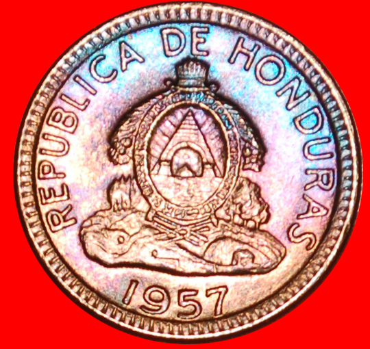  # USA (1935-1957): HONDURAS ★ 1 CENTAVO DE LEMPIRA 1957 MINT LUSTER! LOW START ★ NO RESERVE!   