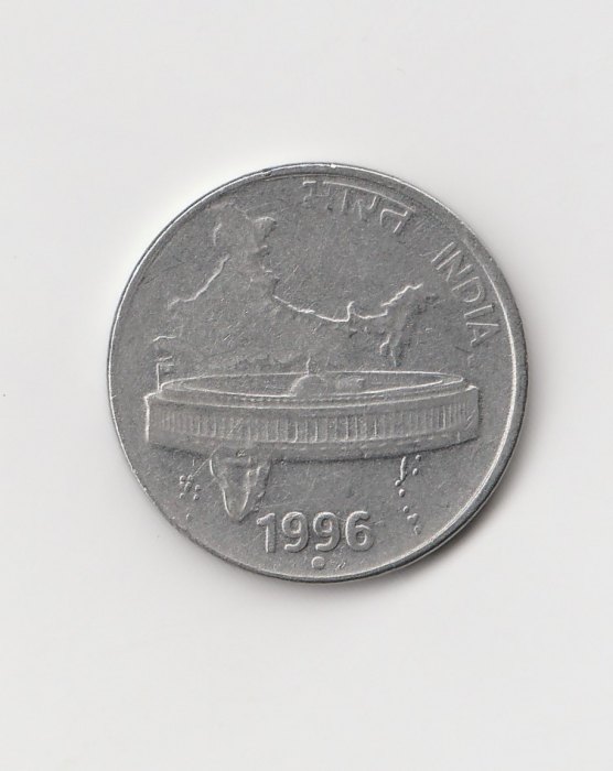  50 Paise Indien 1996 mit Punkt unter der Jahreszahl  (I429)   