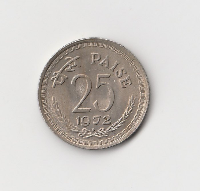  25 Paise Indien 1972 mit Raute unter der Jahreszahl   (I451)   