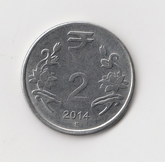  2 Rupees Indien 2014 mit Stern unter der Jahreszahl  (I467)   
