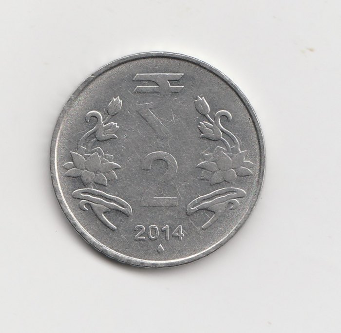 2 Rupees Indien 2014 mit Raute unter der Jahreszahl (I468)