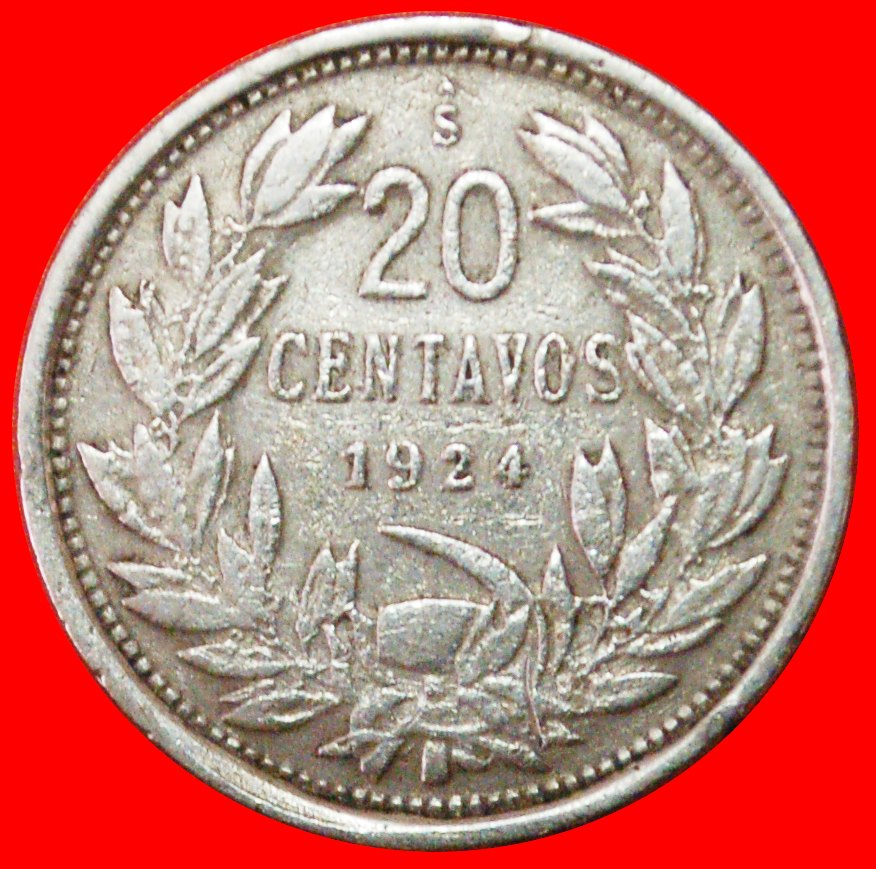  # HAMMER AND SICKLE (1919-1941): CHILE ★ 20  CENTAVOS 1924! LOW START ★ NO RESERVE!   