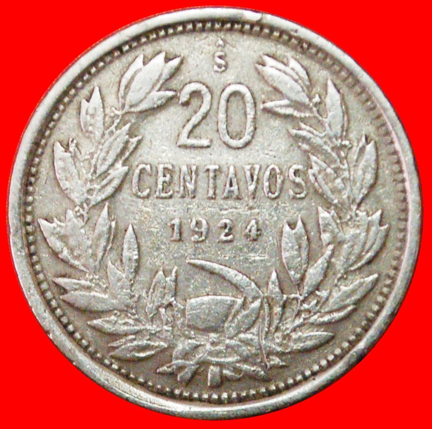 # HAMMER AND SICKLE (1919-1941): CHILE ★ 20 CENTAVOS 1924! LOW START ★ NO RESERVE!