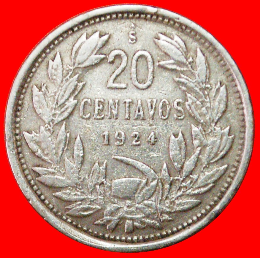  # HAMMER UND SICHEL (1919-1941): CHILE ★ 20 CENTAVOS 1924! OHNE VORBEHALT!   