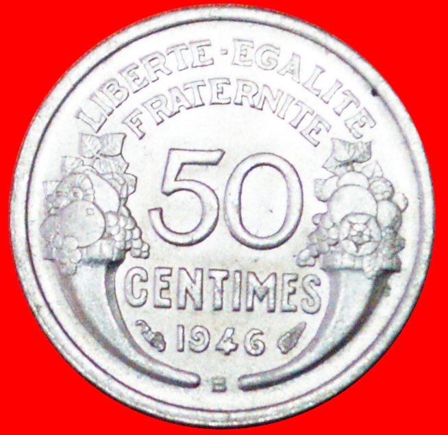  # CORNUCOPIAS: FRANCE ★ 50 CENTIMES 1946B MINT LUSTER! LOW START ★ NO RESERVE!   