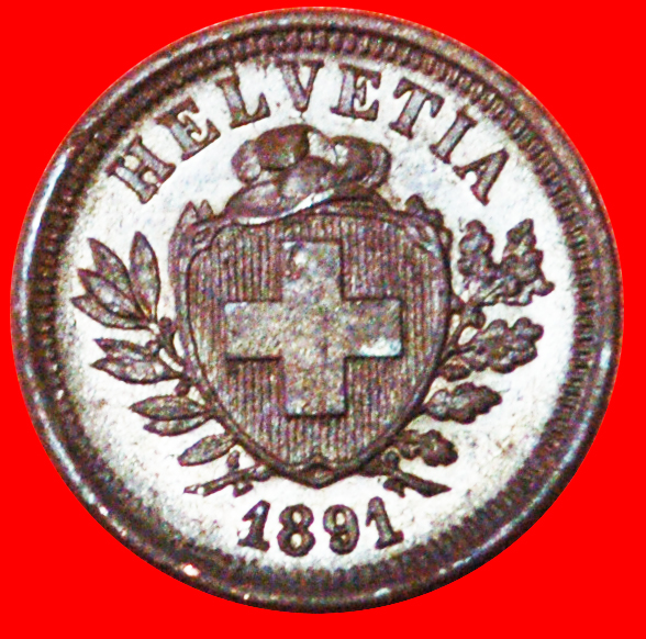 · HAT ON THE SHIELD (1850-1941): SWITZERLAND ★ 1 RAPPEN 1891B UNCOMMON! LOW START ★ NO RESERVE!