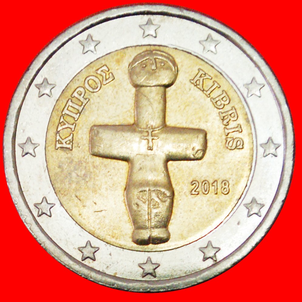  # GREECE: CYPRUS ★ 2 EURO 2018! UNCOMMON UNC MINT LUSTER! LOW START ★ NO RESERVE!   