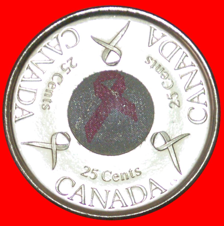  # ANTI-KREBS-FA# ANTI-CANCER RIBBON: CANADA ★ 25 CENTS 2006 UNC MINT LUSTER! LOW START ★ NO RESERVE!   