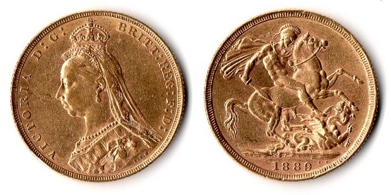 Grossbritannien  Sovereign  1889 MM-Frankfurt Feingold: 7,32g Victoria 1837-1901  