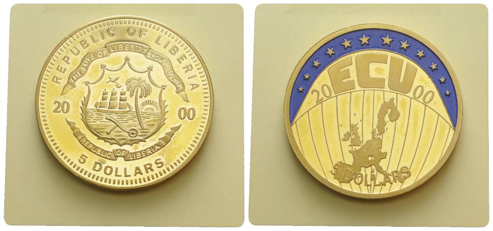  Medaille 2000, CuNi vergoldet   