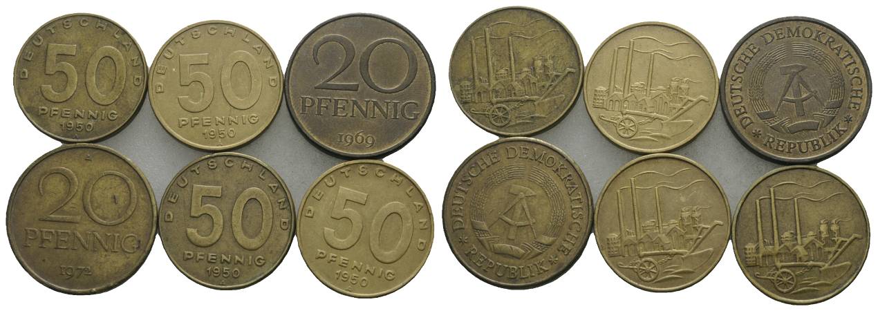 DDR, 6 Kleinmünzen   