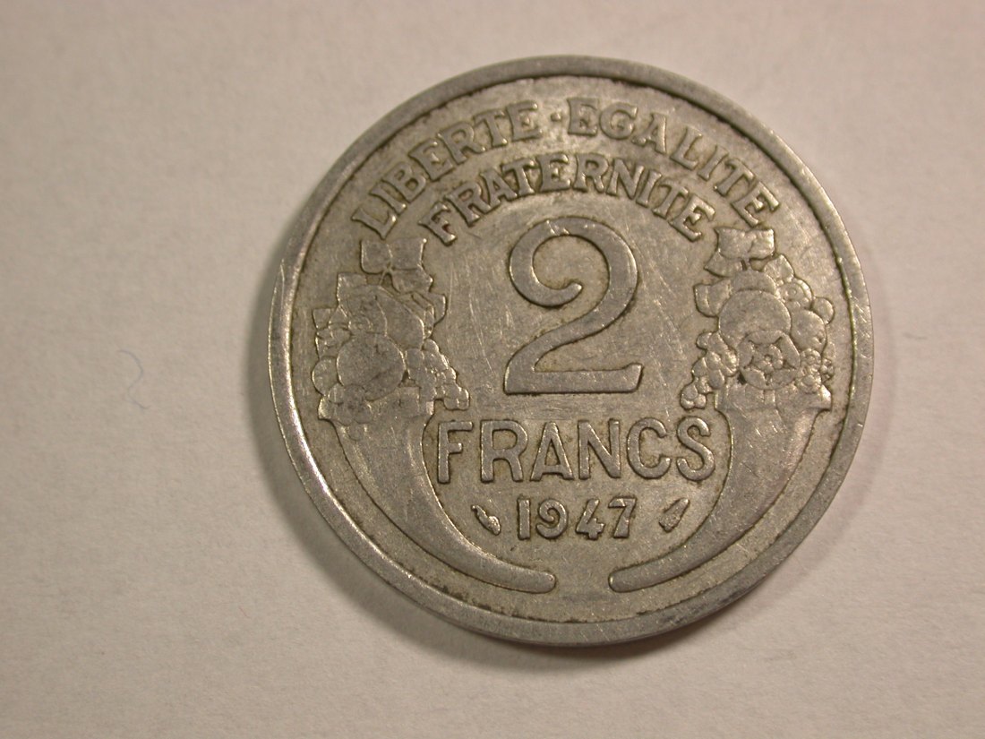  C05 Frankreich 2 Franc 1947 Morlon in sehr schön Originalbilder   