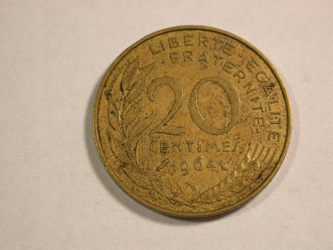  C05 Frankreich 20 Centime 1964 in ss  Originalbilder   