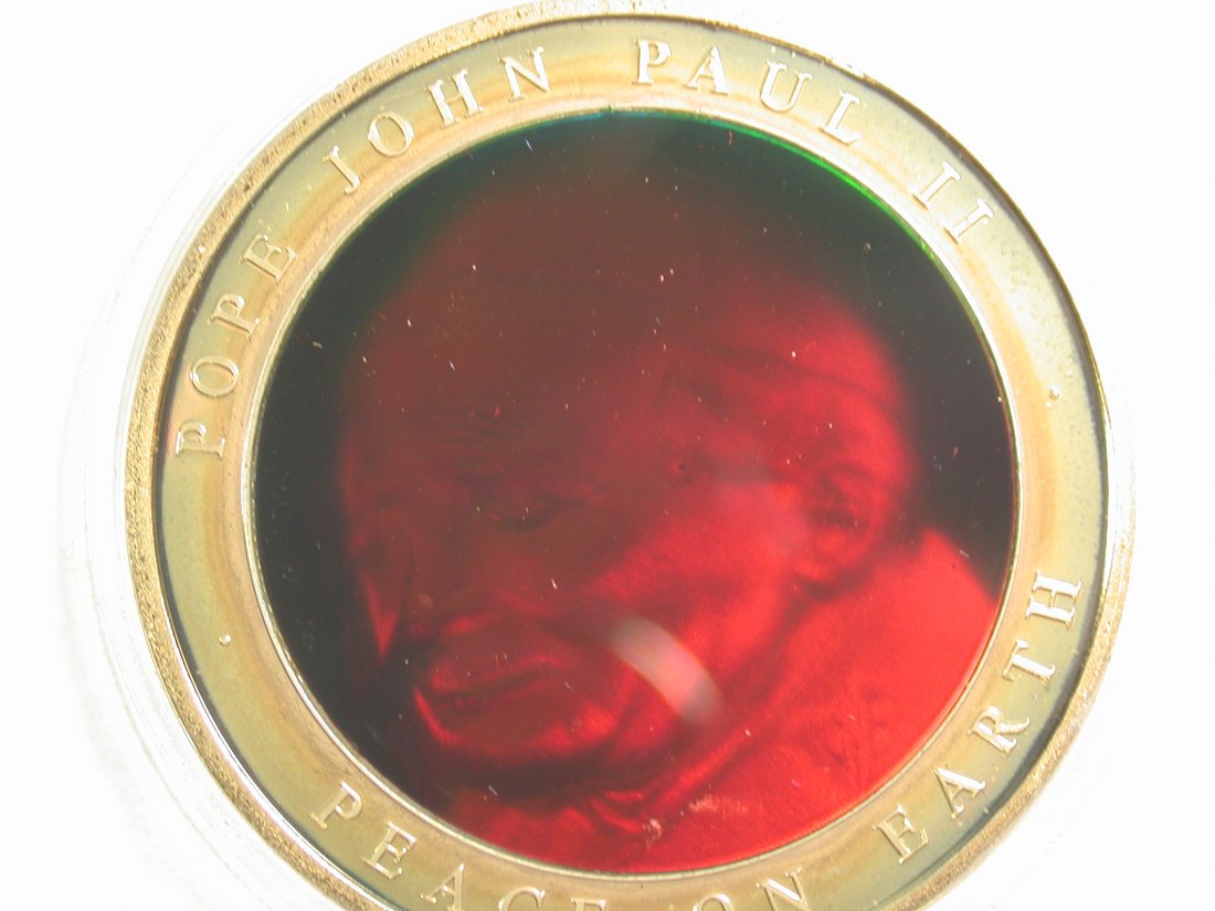 C05 Vatikan Medaille Papst Johannes Paul mit Hologramm 40mm/28,15 gr. Originalbilder