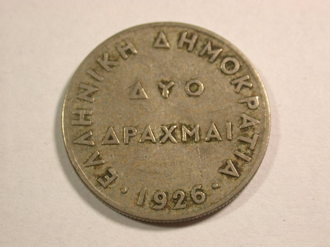 C05 Griechenland 5 Drachmen 1926 in f.ss Originalbilder
