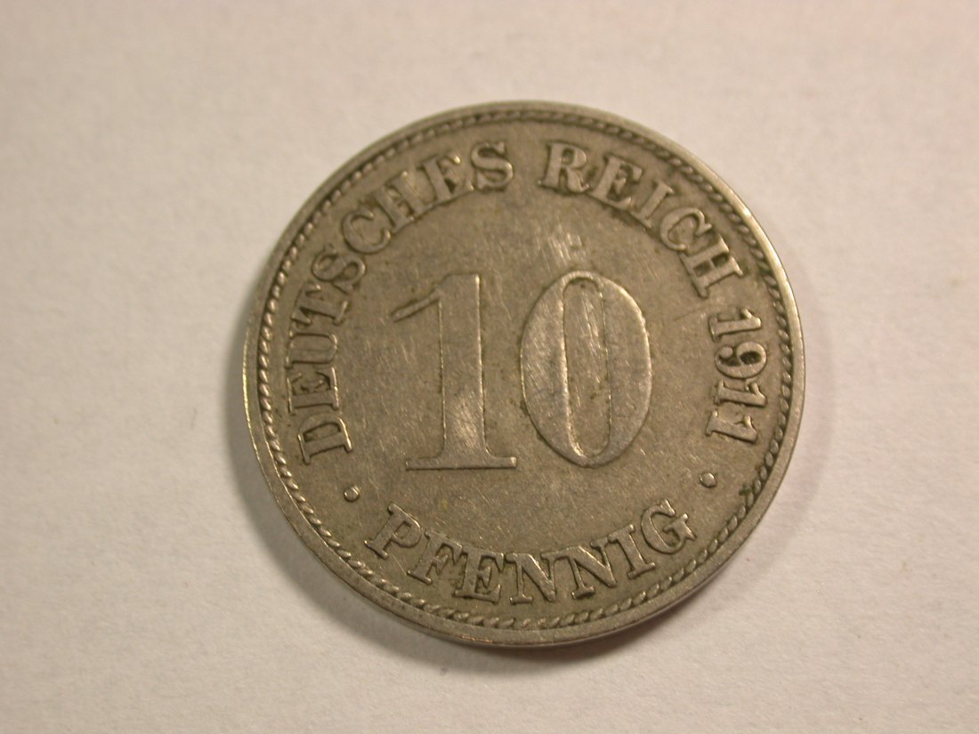 C05 KR 10 Pfennig 1911 G in ss/ss+ Originalbilder