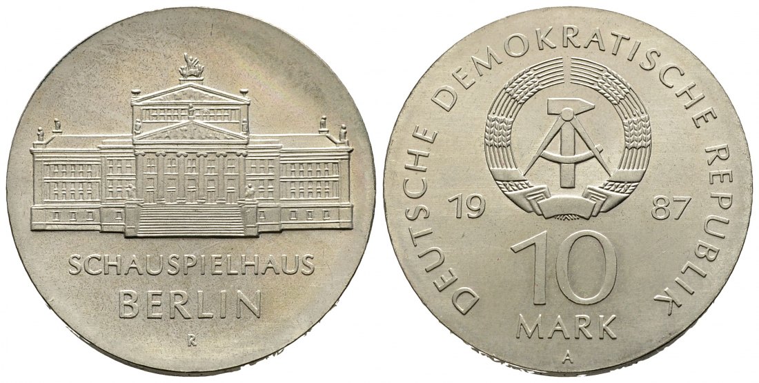 PEUS 9884 DDR Schauspielhaus Berlin 10 Mark 1987 Stempelglanz