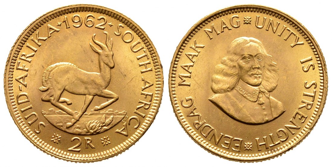 PEUS 9894 Südafrika 7,32 g Feingold 2 Rand GOLD 1962 Fast Stempelglanz