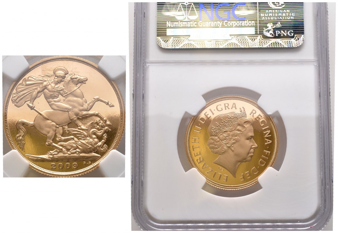 PEUS 9899 Grossbritannien 14,64 g Feingold. Elizabeth II. (1952 - heute) 2 Sovereign GOLD 2009 Proof / PF 70 (in NGC-Holder)