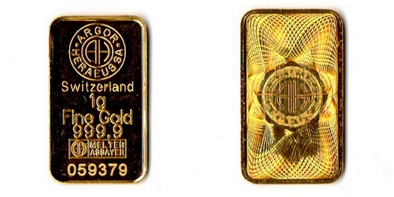 Schweiz Heareus MM-Frankfurt Feingold: 1g 1g Goldbarren  