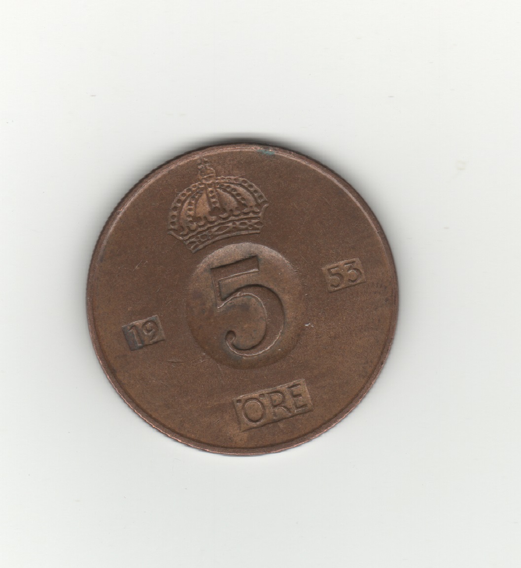  Schweden 5 Öre 1953   