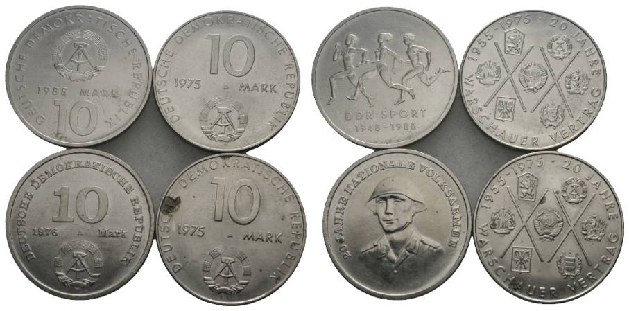  DDR, 10 Mark (4 Stück)   