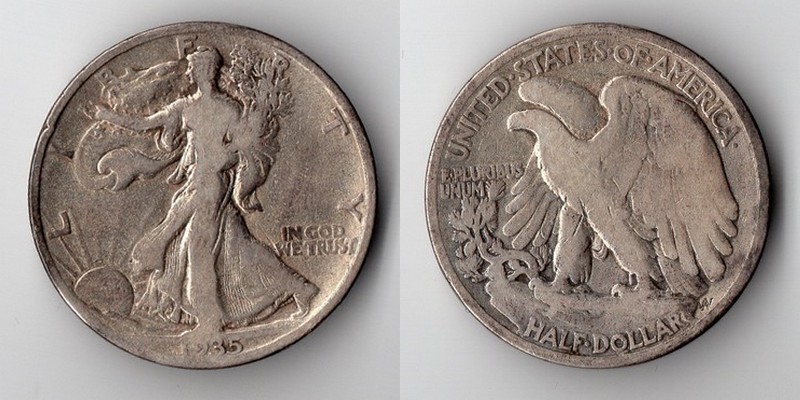  USA   Half Dollar  1935    Walking Liberty   FM-Frankfurt    Feinsilber: 11,25g   
