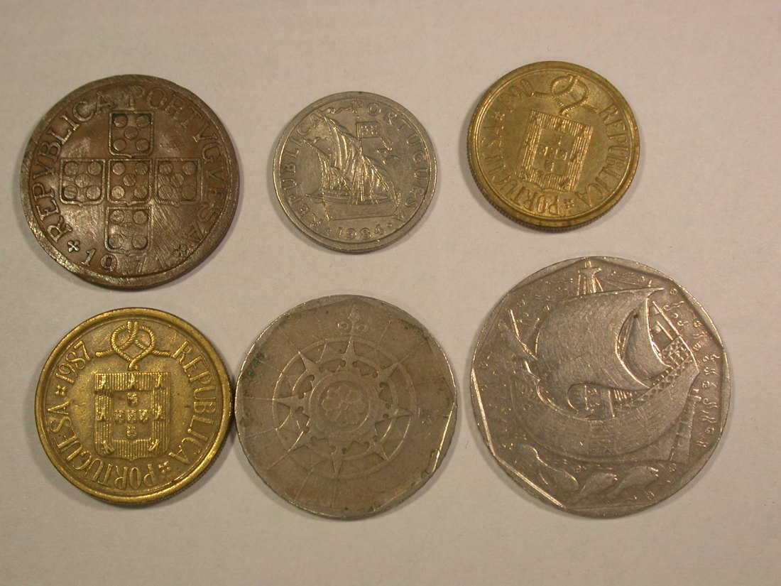  HOT-Lot Portugal 6 Münzen 1971-1990 verschieden  Originalbilder   